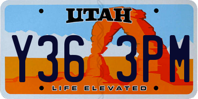 UT license plate Y363PM