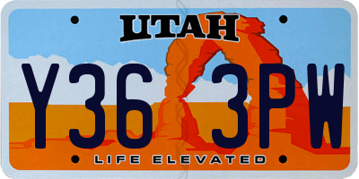 UT license plate Y363PW