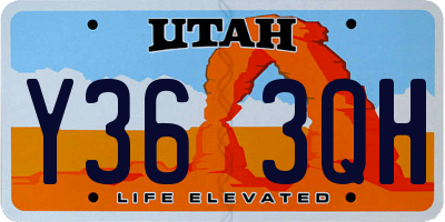 UT license plate Y363QH