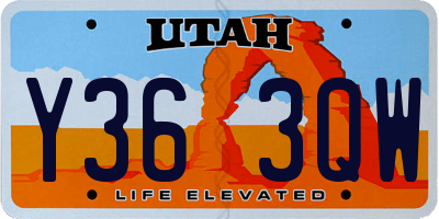 UT license plate Y363QW