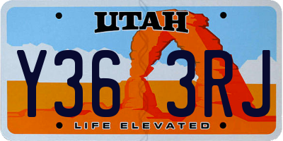 UT license plate Y363RJ