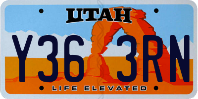 UT license plate Y363RN