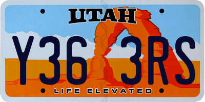 UT license plate Y363RS