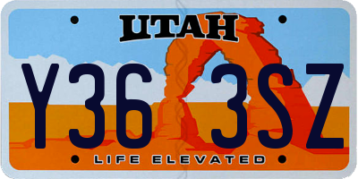 UT license plate Y363SZ