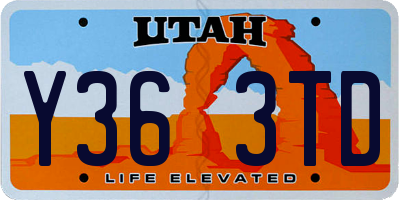 UT license plate Y363TD