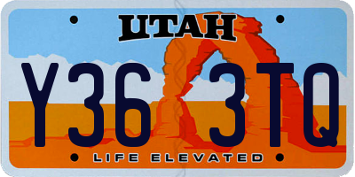 UT license plate Y363TQ