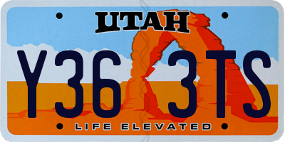 UT license plate Y363TS