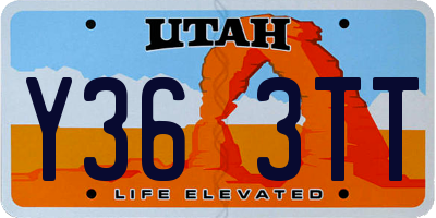 UT license plate Y363TT