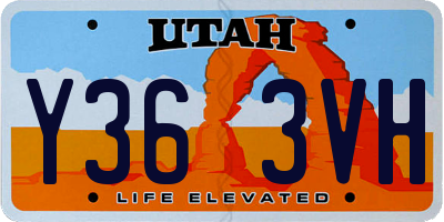 UT license plate Y363VH