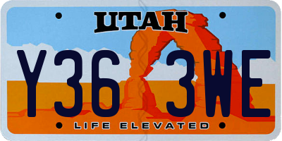 UT license plate Y363WE
