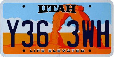 UT license plate Y363WH