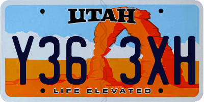 UT license plate Y363XH