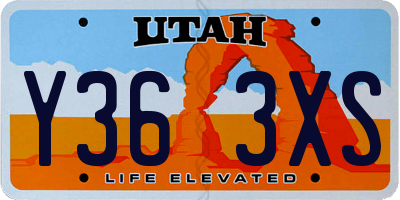 UT license plate Y363XS