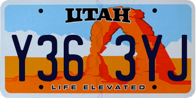 UT license plate Y363YJ
