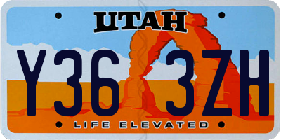 UT license plate Y363ZH
