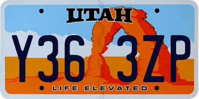 UT license plate Y363ZP