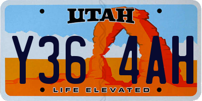UT license plate Y364AH