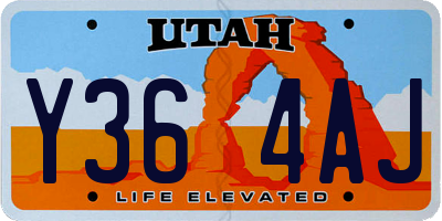 UT license plate Y364AJ