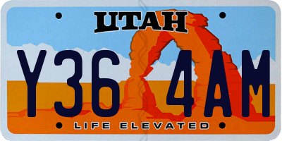 UT license plate Y364AM