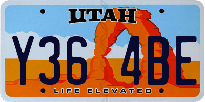 UT license plate Y364BE