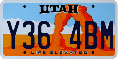 UT license plate Y364BM