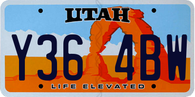 UT license plate Y364BW