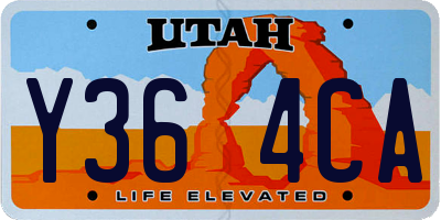 UT license plate Y364CA