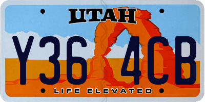 UT license plate Y364CB