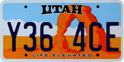 UT license plate Y364CE