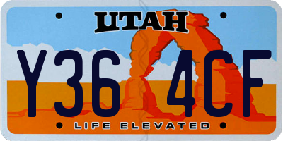 UT license plate Y364CF