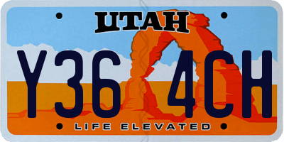 UT license plate Y364CH