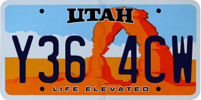 UT license plate Y364CW
