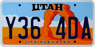 UT license plate Y364DA