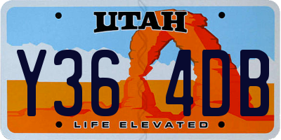 UT license plate Y364DB
