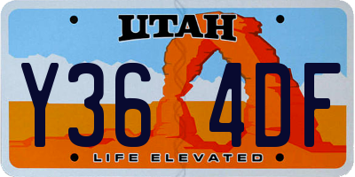 UT license plate Y364DF