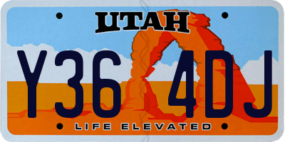 UT license plate Y364DJ