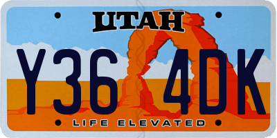UT license plate Y364DK