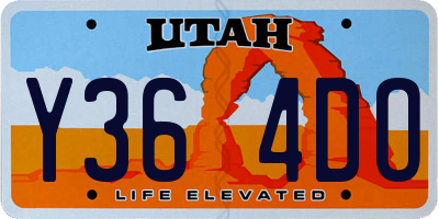 UT license plate Y364DO