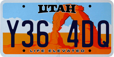 UT license plate Y364DQ