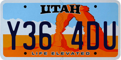 UT license plate Y364DU