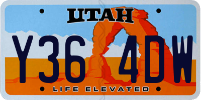 UT license plate Y364DW