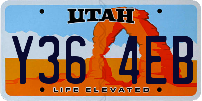 UT license plate Y364EB