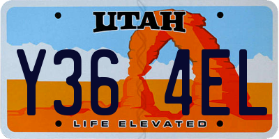 UT license plate Y364EL