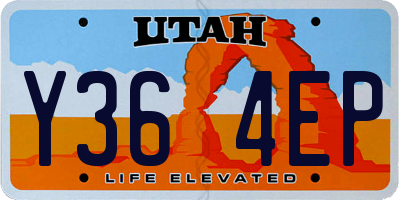 UT license plate Y364EP