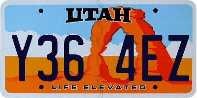 UT license plate Y364EZ