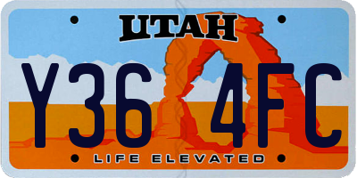 UT license plate Y364FC