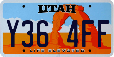 UT license plate Y364FF