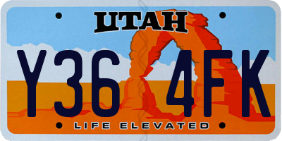 UT license plate Y364FK