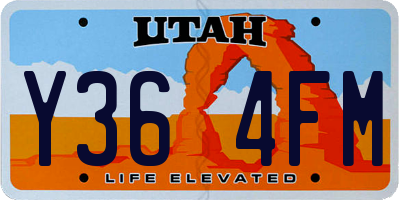 UT license plate Y364FM