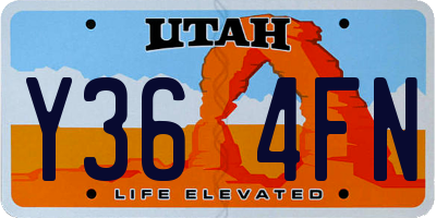 UT license plate Y364FN